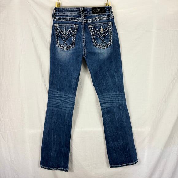 Jeans Miss Me Size 29 T3275B Chloe Boot Embroidered Country Cowgirl - Picture 7 of 9